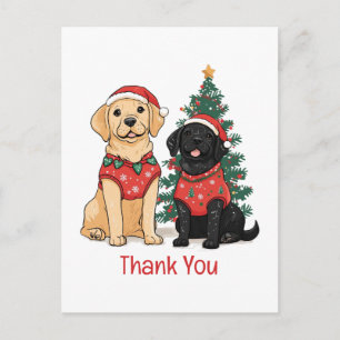 Carte Postale Merci Labrador Retriever de Noël Chiens