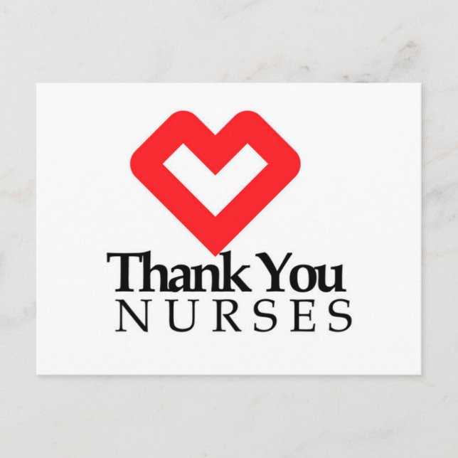 Carte Postale Merci les infirmières | Cœur rouge (Devant)