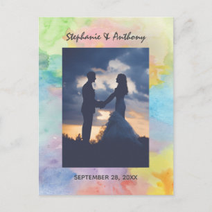 Carte Postale Merci Mariage Abstrait aquarelle