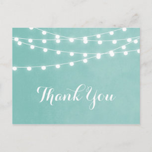 Carte Postale Merci Mariage Aqua String Lights