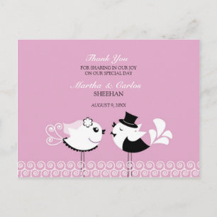 Carte postale Merci Mariage Birds