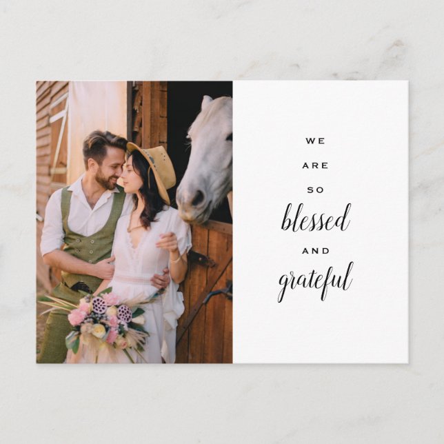 Carte Postale Merci Mariage Cheval Pays Fleurs sauvages Gloss (Devant)