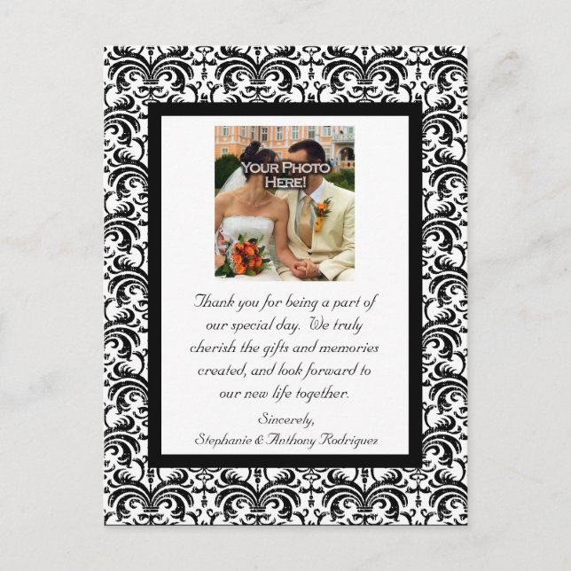 Carte Postale Merci Mariage classique (Devant)