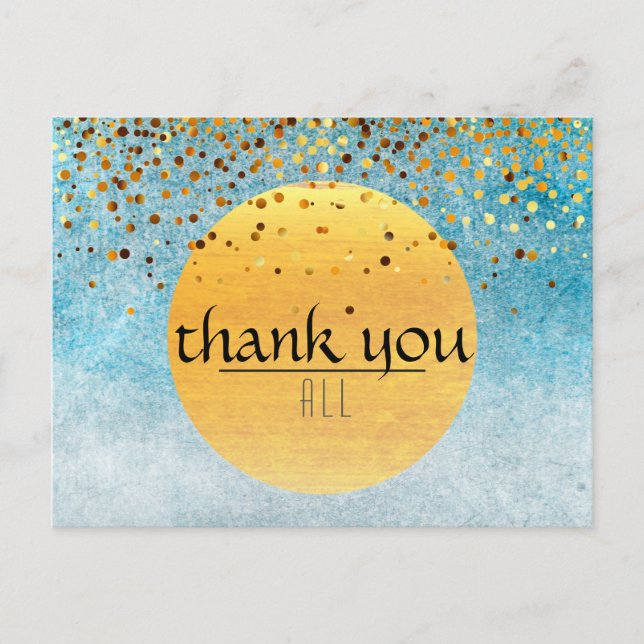 Carte Postale Merci Mariage Confetti Parties scintillant Sky Moo (Devant)