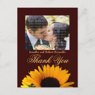 Carte postale Merci mariage de automne (dos jaune)