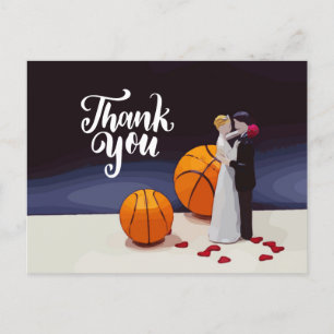 Carte Postale Merci Mariage de basket-ball 