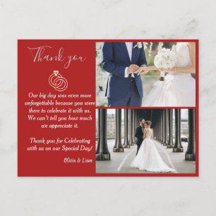 Carte Postale Merci Mariage de ceinture marron et argent