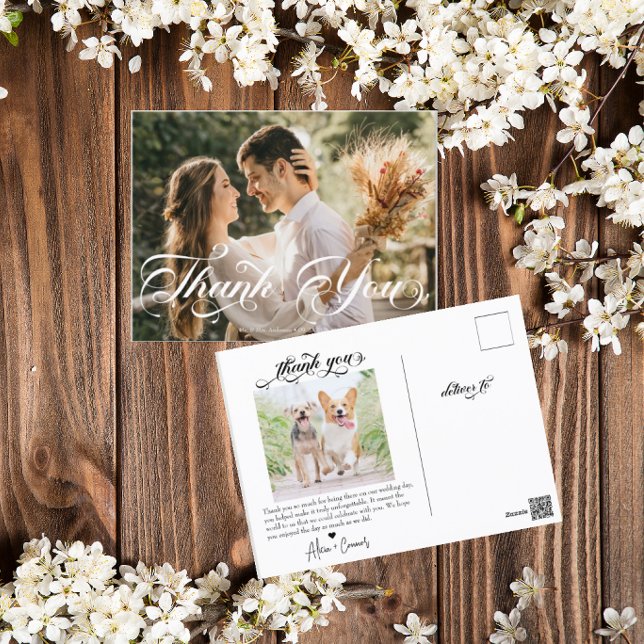 Carte Postale Merci Mariage de  de photo script (Créateur téléchargé)