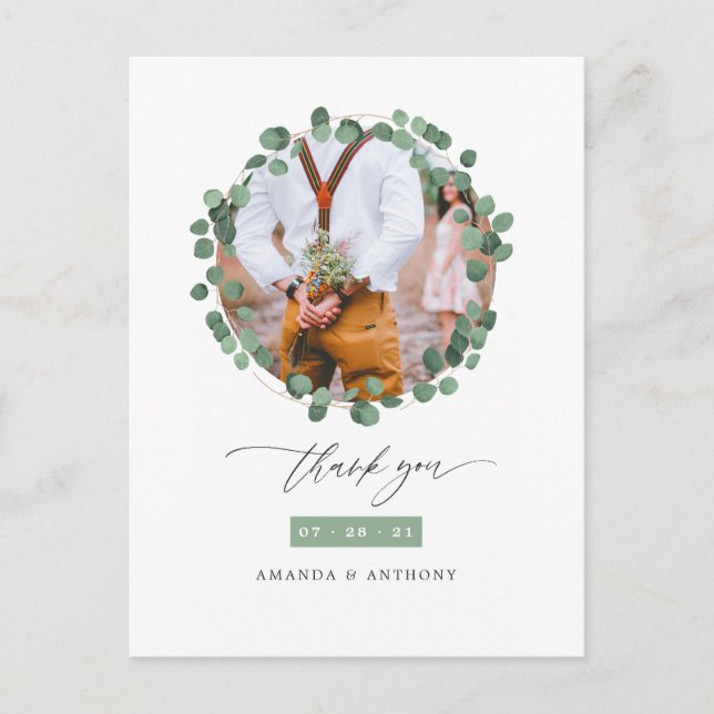 Carte Postale Merci Mariage de l'eucalyptus de la forêt forestiè (Devant)