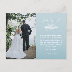 Carte Postale Merci Mariage de photo Blue Beach
