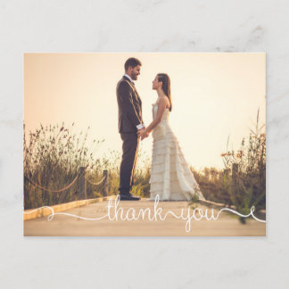 Carte postale Merci, Mariage de script simple
