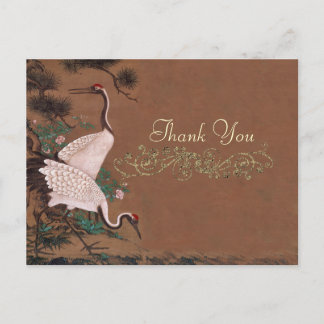 Carte Postale Merci Mariage des grues japonaises vintages