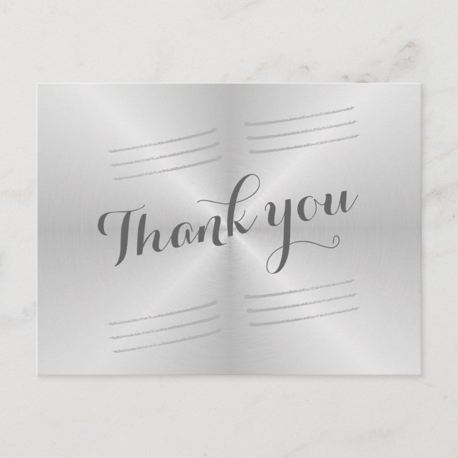 Carte Postale Merci Mariage en métal brossé (Devant)