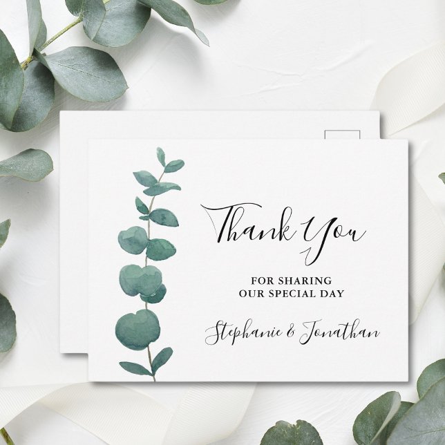 Carte postale Merci Mariage Eucalyptus (Créateur téléchargé)