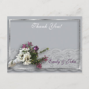 Carte Postale Merci Mariage Heather et Lace