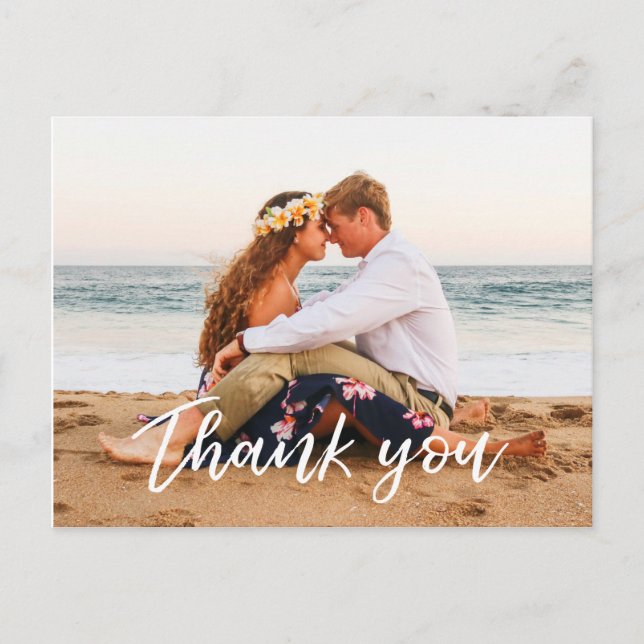 Carte postale Merci mariage moderne lettré main (Devant)
