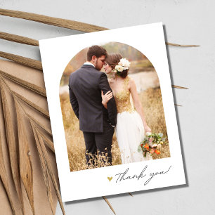 Carte Postale Merci Mariage photo Arche simple Script