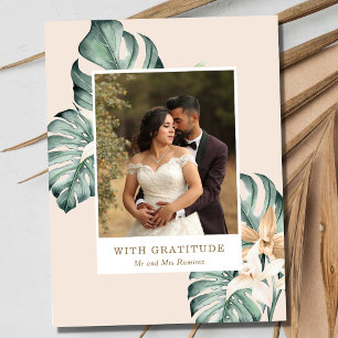 Carte Postale Merci Mariage photo floral tropical