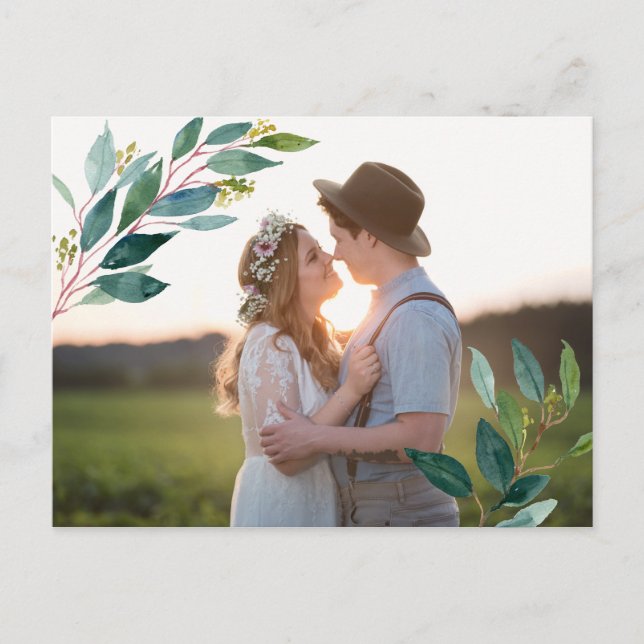 Carte postale Merci Mariage photo vert (Devant)