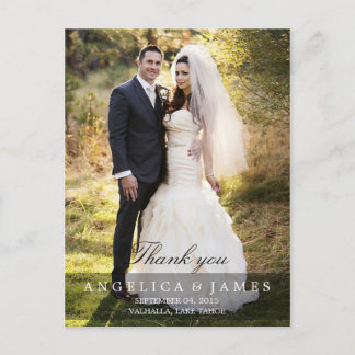 Carte Postale Merci mariage (vertical - photo complète)