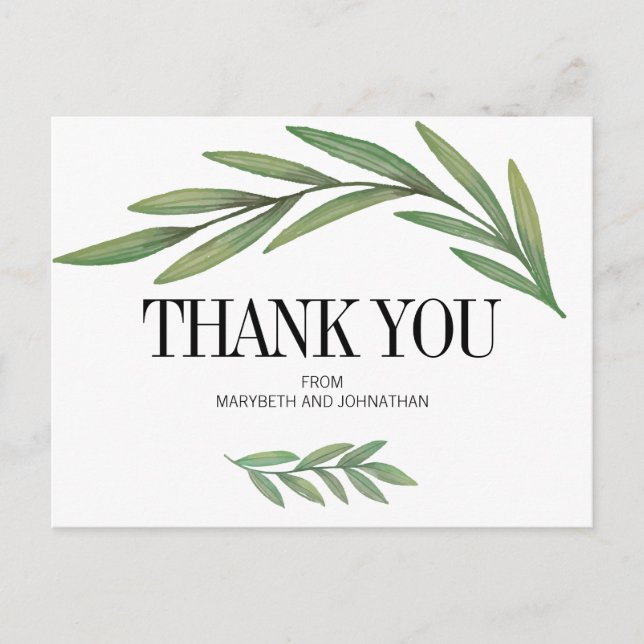 Carte postale Merci Mariage Watercolor (Devant)
