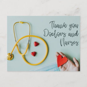Carte Postale merci médecin et infirmière