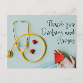 Carte Postale merci médecin et infirmière