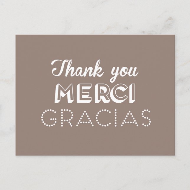 Carte Postale Merci - Merci - Gracias Postcard (Devant)
