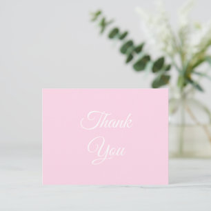 Carte Postale Merci, Merci rose clair blanc classique élégant