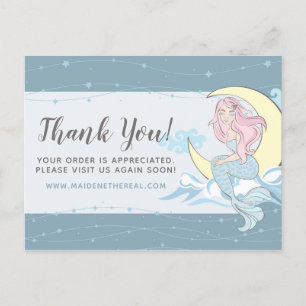Carte Postale Merci Mermaid Lune & Étoiles Mystical Boutique