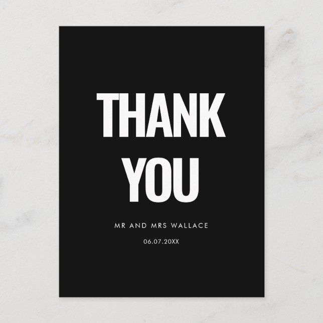 Carte Postale Merci minimaliste simple (Devant)