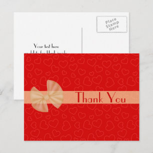 Carte postale Merci Minuscule Red Hearts