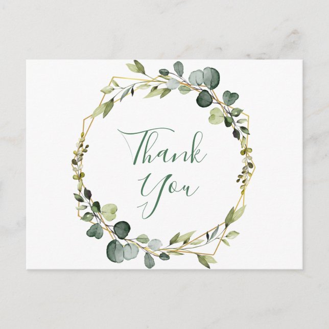 Carte Postale Merci moderne Eucalyptus Wreath Frame (Devant)