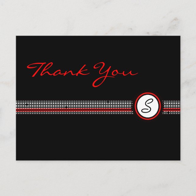 Carte postale Merci Monogramme (Devant)