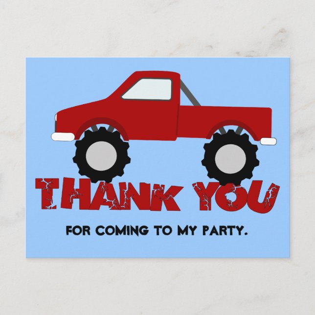 Carte postale Merci Monster Truck (Devant)