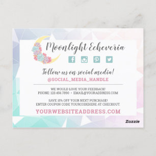 Carte Postale Merci Moon & Succulent Pastel Mystic Boho Chic