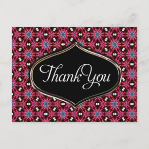 Carte postale Merci Motif rose