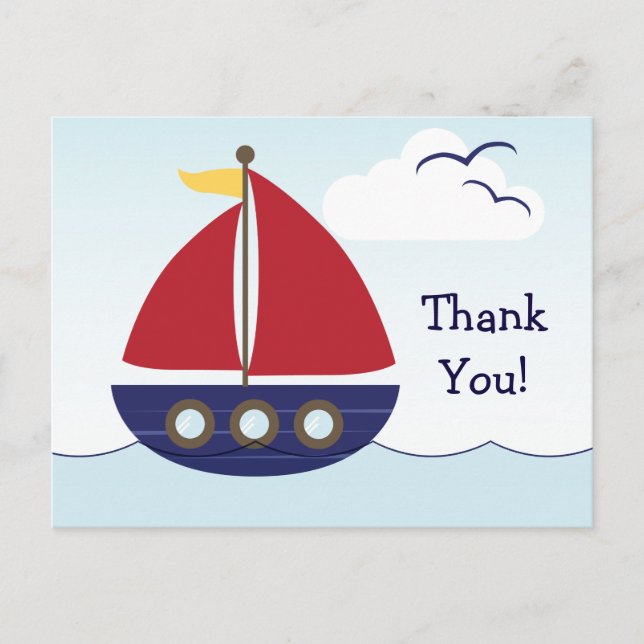 Carte Postale Merci nautique (Devant)