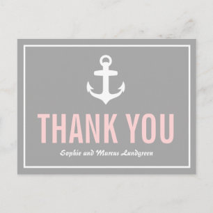 Carte postale Merci Nautique Blush & Grey