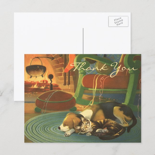 Carte Postale Merci Noël Vintage (Devant / Derrière)