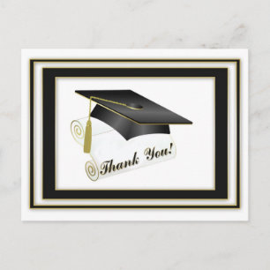 Carte postale Merci noir diplômé