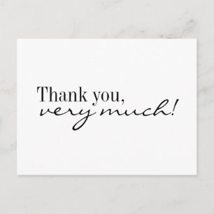 Carte postale Merci noir et blanc