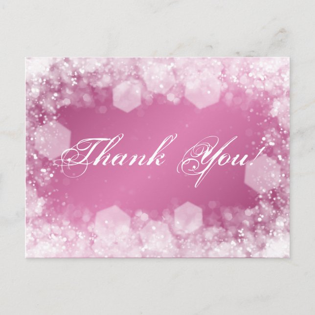 Carte Postale Merci Note Baby shower Nuit Étincelle Rose (Devant)