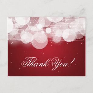 Carte Postale Merci Note Glow & Sparkle Red
