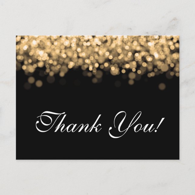 Carte Postale Merci Note Gold Lights (Devant)