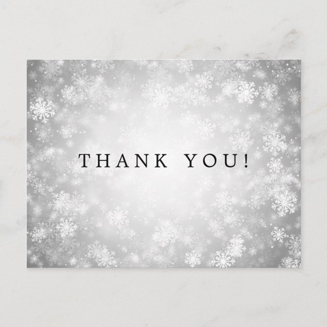 Carte Postale Merci Note Silver Winter Wonderland (Devant)