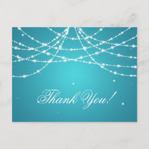 Carte Postale Merci Note Sparkling String Turquoise
