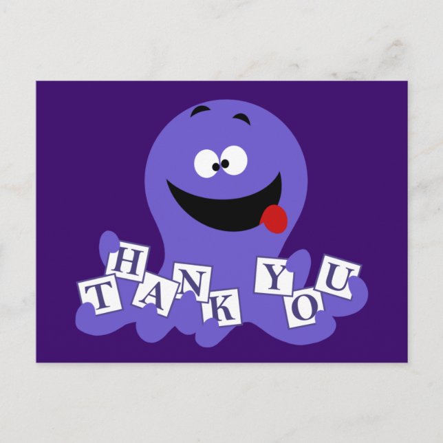 Carte Postale Merci octopique (Devant)