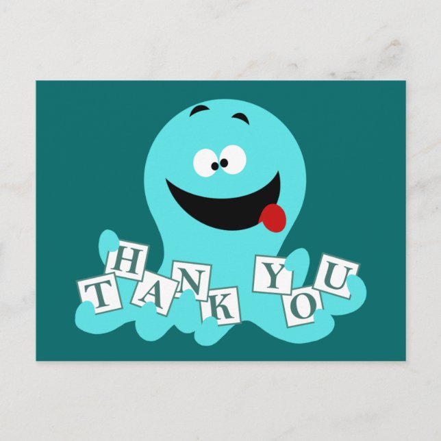 Carte Postale Merci octopique (Devant)