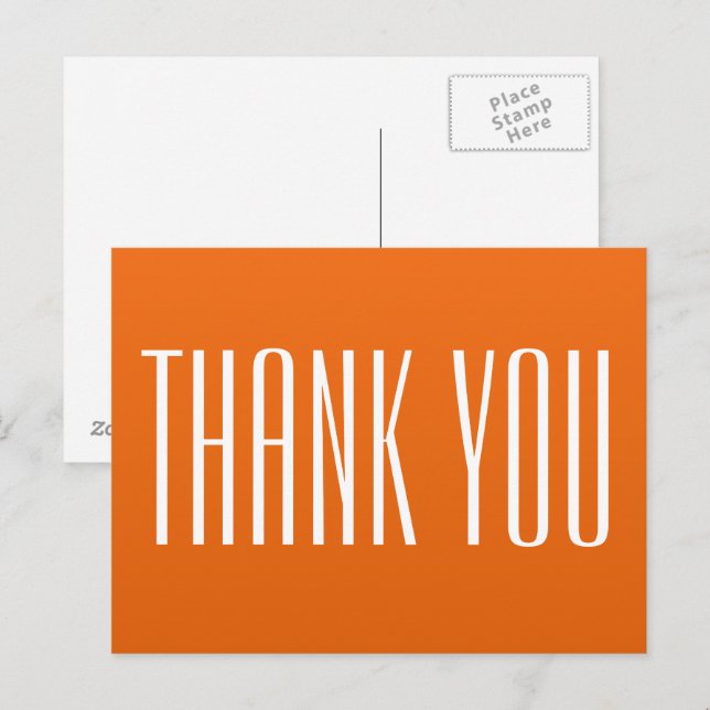 Carte postale Merci orange (Devant / Derrière)
